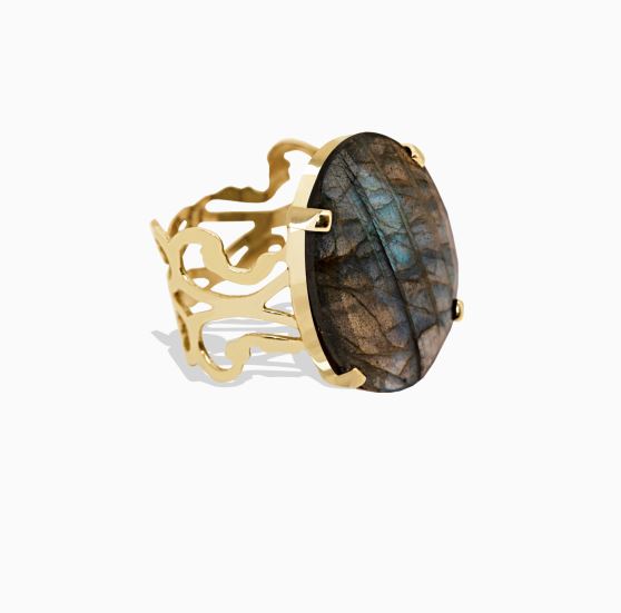 انگشتر پایه الگو اسلیمی (دو شاخ)