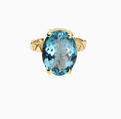 انگشتر تک سنگ بیضی