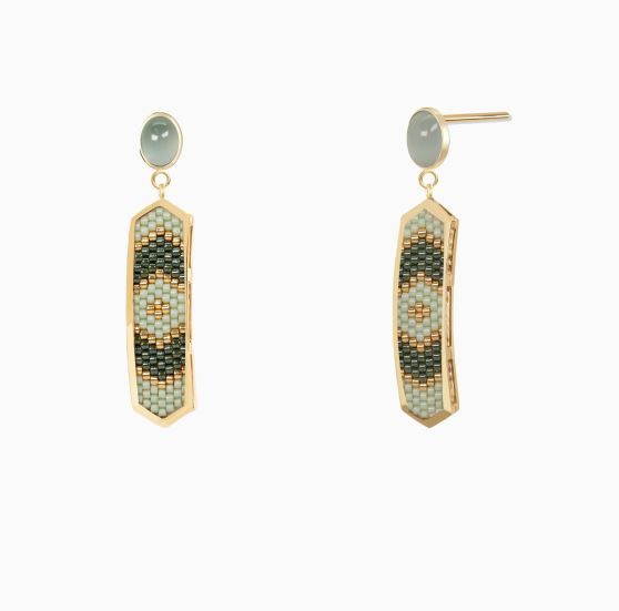 گوشواره دراپ میخی هندسی