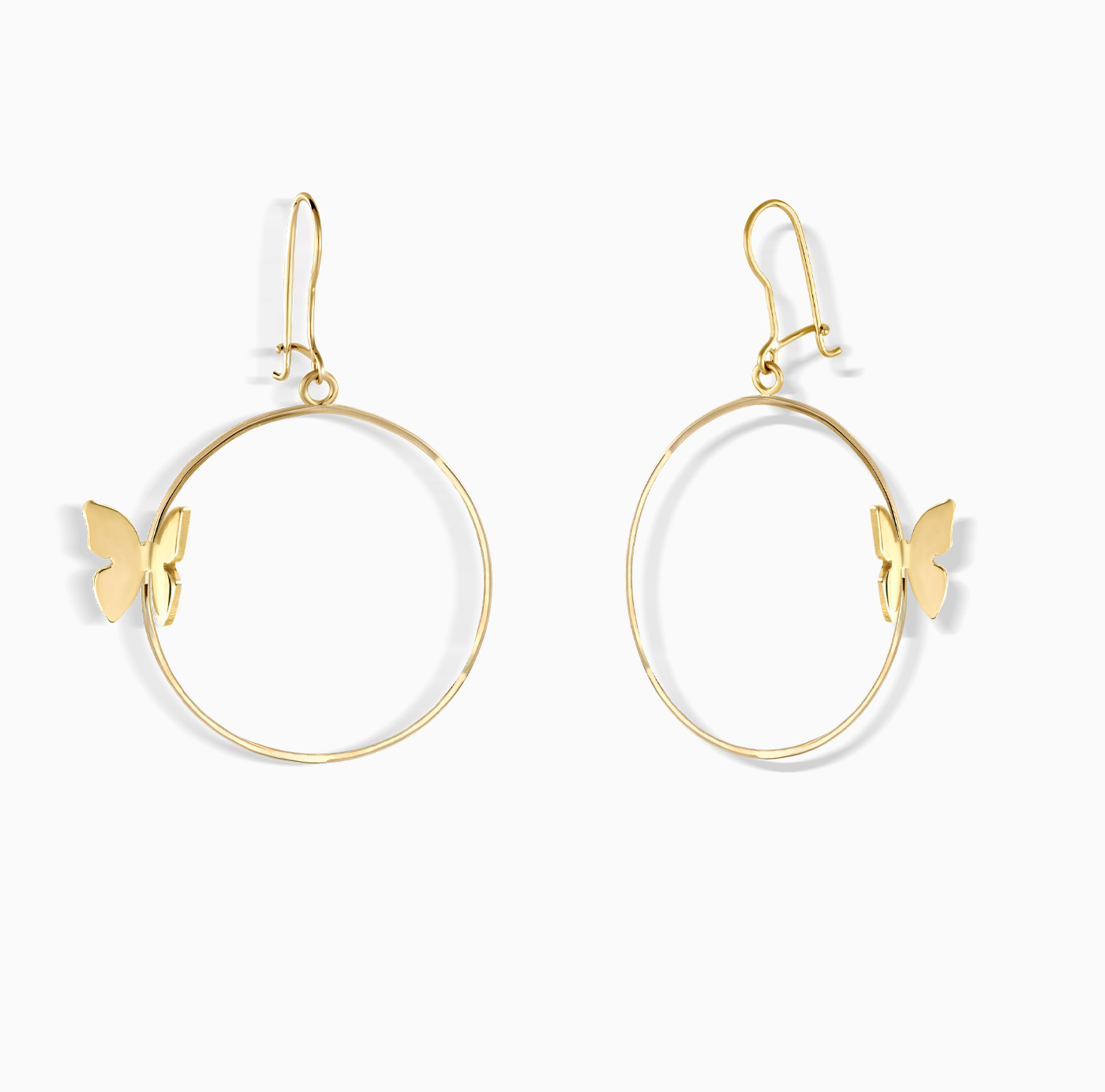 گوشواره ساده عصایی پروانه و دایره