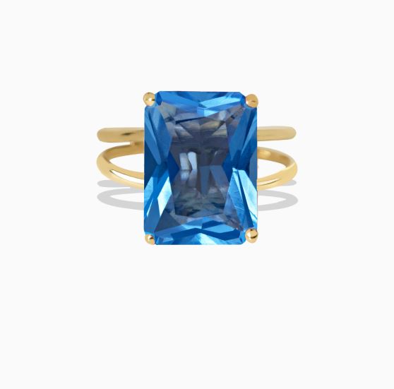 انگشتر دو رینگی کونیک مستطیل