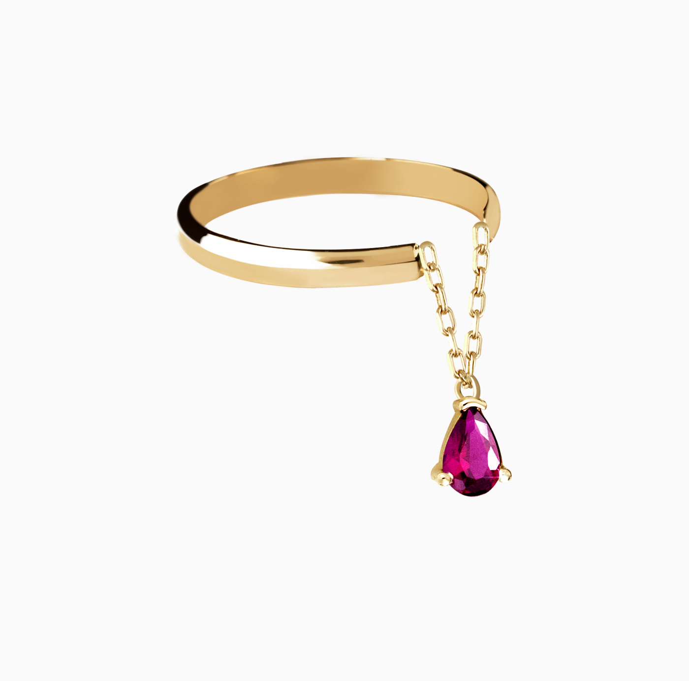 انگشتر رینگ ساده آویز دار اشک