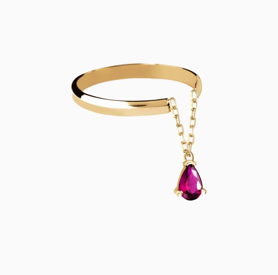 انگشتر رینگ ساده آویز دار اشک