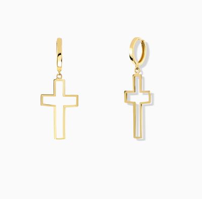 گوشواره ساده کلیپسی صلیب