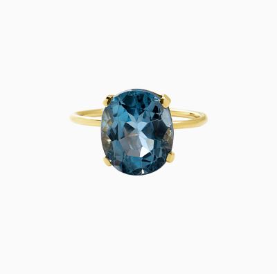 انگشتر تک سنگ بیضی